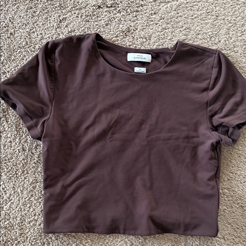 Bavarian short in Sleeve Crewneck Top - Brown